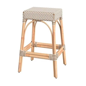 Butler Robias Rectangular Rattan 30" Bar Stool, White/Tan Dot - 5604415 - Picture 1 of 1