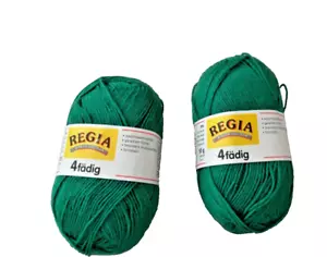 100 GRAMS REGIA 4 PLY GREEN SOCK KNITTING YARN 75% NEW WOOL - Picture 1 of 4