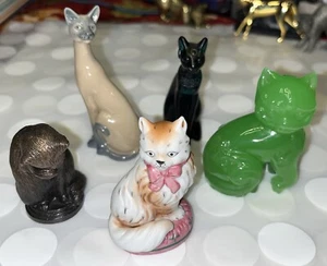Franklin neuwertig Vintage Katzensammlung *fünf* Katzen sitzen 1986-88 - Bild 1 von 19