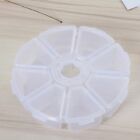 Clear Plastic Round Jewelry Bead Organizer Box Storage Container Removable Case