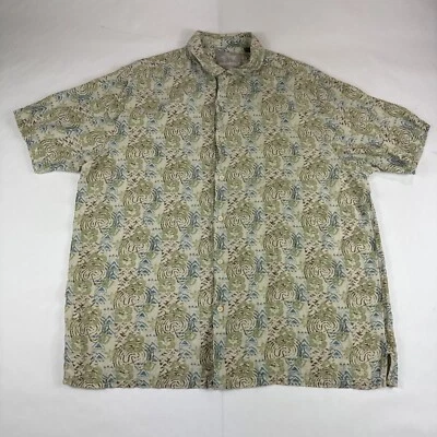Camisa Hawaiana Margaritaville Seda Lino Para Hombres 2XL Manga Corta Abotonada Tribal Foto 1 de 4