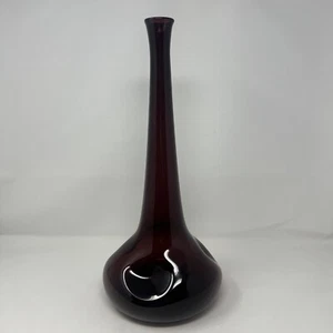 Vaso fossetta vetro soffiato a mano ametista italiana Empoli altezza 17" - Foto 1 di 17