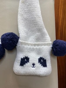 girl boy Gymboree white panda scarf present holidays birthday fall winter - Picture 1 of 4
