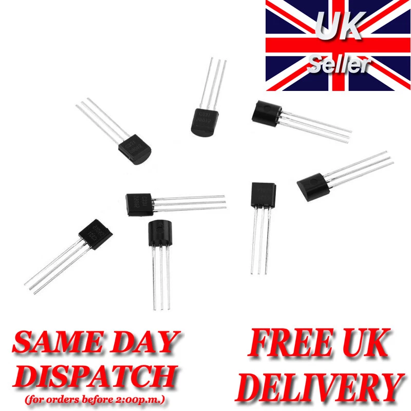 General Purpose Transistors - Many Types - TO92 - NPN/PNP - UK Stock