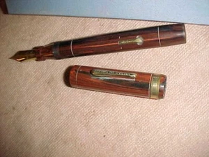 Pluma de grano de madera CONKLIN de gran tamaño 5 3/8" - caucho duro de caoba - magnífica nueva en caja - Imagen 1 de 9