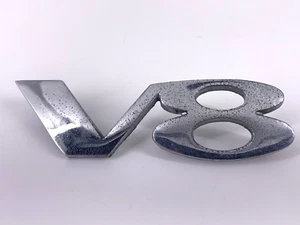 V8 Chrome Emblem Badge (?? Range Rover ? MG?) - Picture 1 of 9