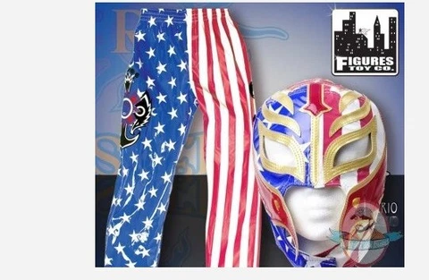 WWE Rey Mysterio American Flag Replica Kid Size Mask & Pants Combo Cover