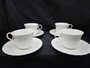 Mikasa White Silk Cups & Saucers Set of 4 - Picture 1 of 3