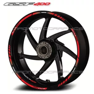 Calcomanía de rueda de motocicleta GSF 400 12 pegatinas de llanta laminadas para suzuki gsf400 rojo - Imagen 1 de 2