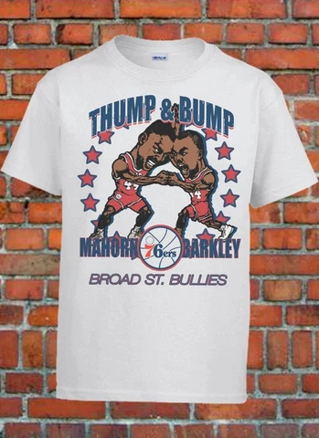 Philadelphia 76ers Caricature 90's Charles Barkley Thump and Bump Vintage T-shir Cover