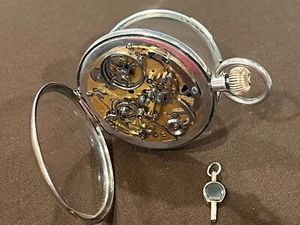 1800s Lever Fusee 1/4 Hour Repeater. Display Case! Fully functional. See Video. - Picture 1 of 8