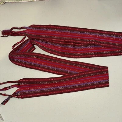 Hand woven belt 2 1/2 inches bye 60 inches fringe - Image 1 of 4