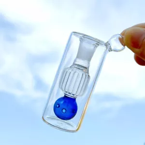 MINI 3" Vetro Bong Hookah Tubo Acqua Blu Core Filtro Fumo Shisha Pipa con Ciotola - Foto 1 di 8