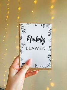 Nadolig Llawen Christmas Xmas Cards Welsh Carden Cymraeg Reindeer Robin A6 WHITE