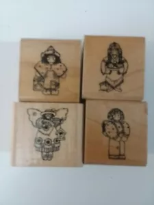 DOTS Disfrazadas Niñas (conjunto de 4) Estampillas de goma Artesanía Niñas en Gafas Sombreros Usado en Excelente Condición - Imagen 1 de 5