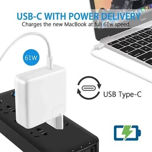 Adapter Ladegerät Netzteil kompatibel Macbook Air/Pro USB C 30W 61W 87W - Bild 1 von 5