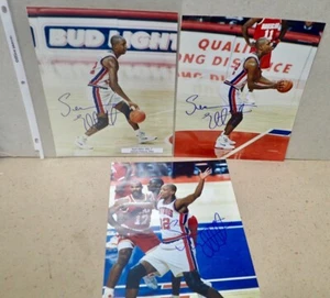NBA SEAN ELLIOT #32 Detroit Pistons (3) 8x10 Color Photos w/ Signed Autographs - Picture 1 of 9