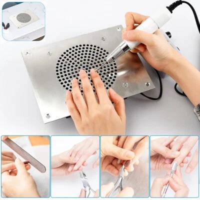 Aspiradora de uñas arte manicura incorporada de escritorio colector de polvo para uñas 2800 RPM Foto 1 de 4