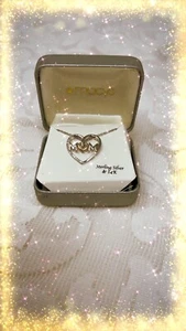 Brücke Diamant Herz Form Mutter Anhänger 1/10CTTW SS & 14K WG - Bild 1 von 4