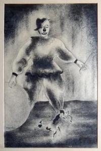1930 Augustus Peck Firmado Payaso Original Dibujo Lápiz Circo Entrenado Perro ARTE - Imagen 1 de 12