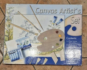 CANVAS ARTIST'S SET WITH CANVAS PAINTS PALLET & BRUSHES FROM ANKER INTERNATIONAL - Picture 1 of 7