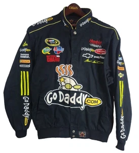 VTG Go Daddy Nascar Jacket Mark Martin #5 Adult Med Black Men’s Jh Design - Picture 1 of 9