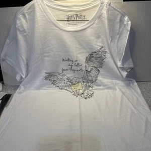 Camisa Harry Potter para mujer LG esperando mi carta al búho de Hogwarts Hedwig Magic - Imagen 1 de 3