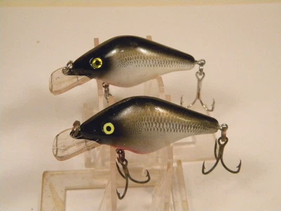 2 señuelos vintage Manns Pig RazorBack marrón cangrejo sonajero crankbait Foto 1 de 3