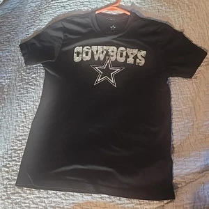 Dallas Cowboys Football schwarz Kurzarm Distressed Star und Cowboys Jugend L.M - Bild 1 von 5
