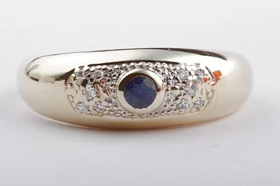 Saphir Brillant Diamant Ring 585 Gelbgold Gr 51 * - Bild 1 von 4