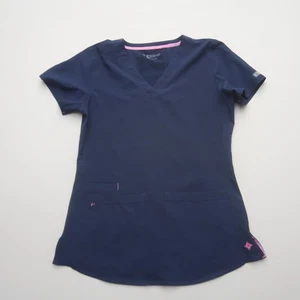 Med Couture Womens Scrub Top Size XS Blue Short Sleeve 8579 - Picture 1 of 7