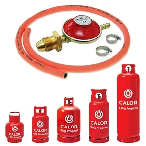 BOTTLE PRESSURE REGULATOR 1m ORANGE HOSE POL SCREW IN FLOGAS PROPANE CYLINDER - Picture 1 of 24
