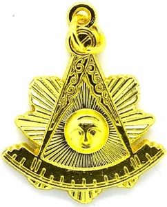 Masonic Collar Past Master GOLD Plated Pendant DMP-300G - Picture 1 of 2