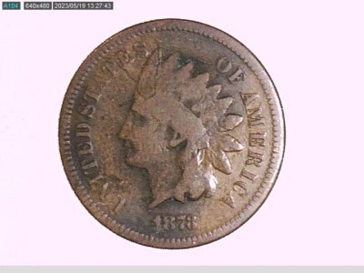 1873 Indian Cent Error - Struck Through String on Obverse - Image 1 of 3