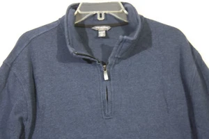 Van Heusen Sweater Size XL Navy Blue Flex Pullover 1/4 Zip Men - Picture 1 of 8