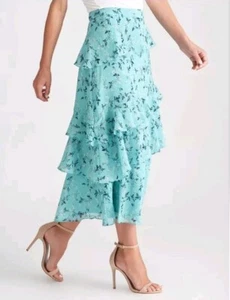 π NEW - Liz Jordan Size 18 Layered Floral Midi Skirt - RRP $129.99 π - Picture 1 of 7