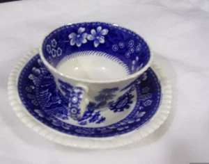 Copeland Spode Blue & White "Spode's Tower" Cup and Saucer Set - Picture 1 of 12