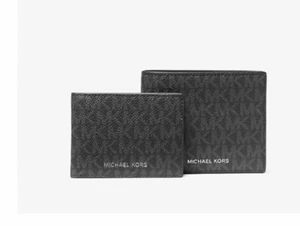 Michael Kors Men Slim Bifold Black Leather Wallet - Picture 1 of 2