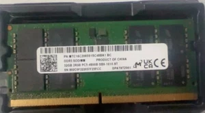 Micron 32GB DDR5 4800 Laptop RAM SODIMM  PC5-4800B-SB0 MT C16C2085S1SC48BA1 262p - Picture 1 of 1