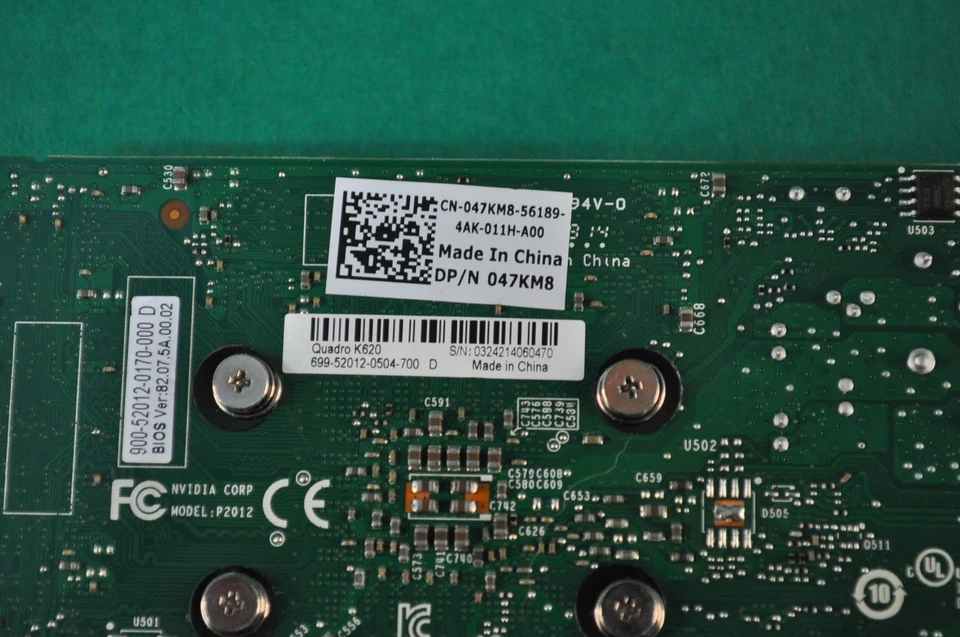 NVIDIA QUADRO K620 2GB DDR3 PCIe 2.0 x16 DP DVI Graphics Card 47KM8 047KM8 - Image 1 of 1