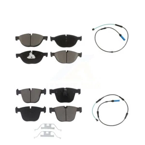 Ceramic Disc Brake Pads And Wear Sensors Front Rear Kit For 2015 BMW 750i 750Li - Picture 1 of 2