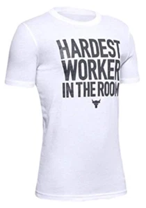 NEW Under Armour BOYS UA Project Rock Hardest Worker T-Shirt Dwayne Johnson MD - Picture 1 of 1