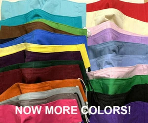 Handgefertigte Baumwolle Unifarben Gesichtsmaske mit Filtertasche Nasendraht alle Größen - Bild 1 von 90