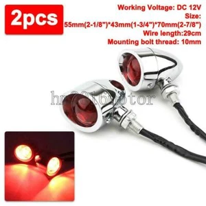 2x 2.6" aluminium Mini Bullet Turn Signals For Harley Heritage Softail Fatboy - Picture 1 of 7