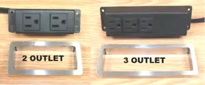 Recessed AC Power Plug Strip w/ Stainless Cover (E317850) (2 or 3 Outlets) READ - Picture 1 of 17