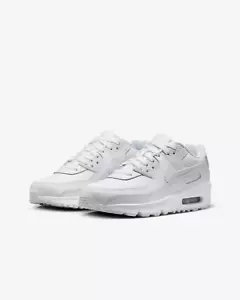 Nike Air Max 90 (GS) HF6358-102 Sneakers Kids White Silver Running Shoes TF5556 - Picture 1 of 56
