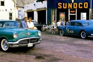 1956 SUNOCO STAZIONE DI SERVIZIO 4X6 FOTO senza bordi - Foto 1 di 1