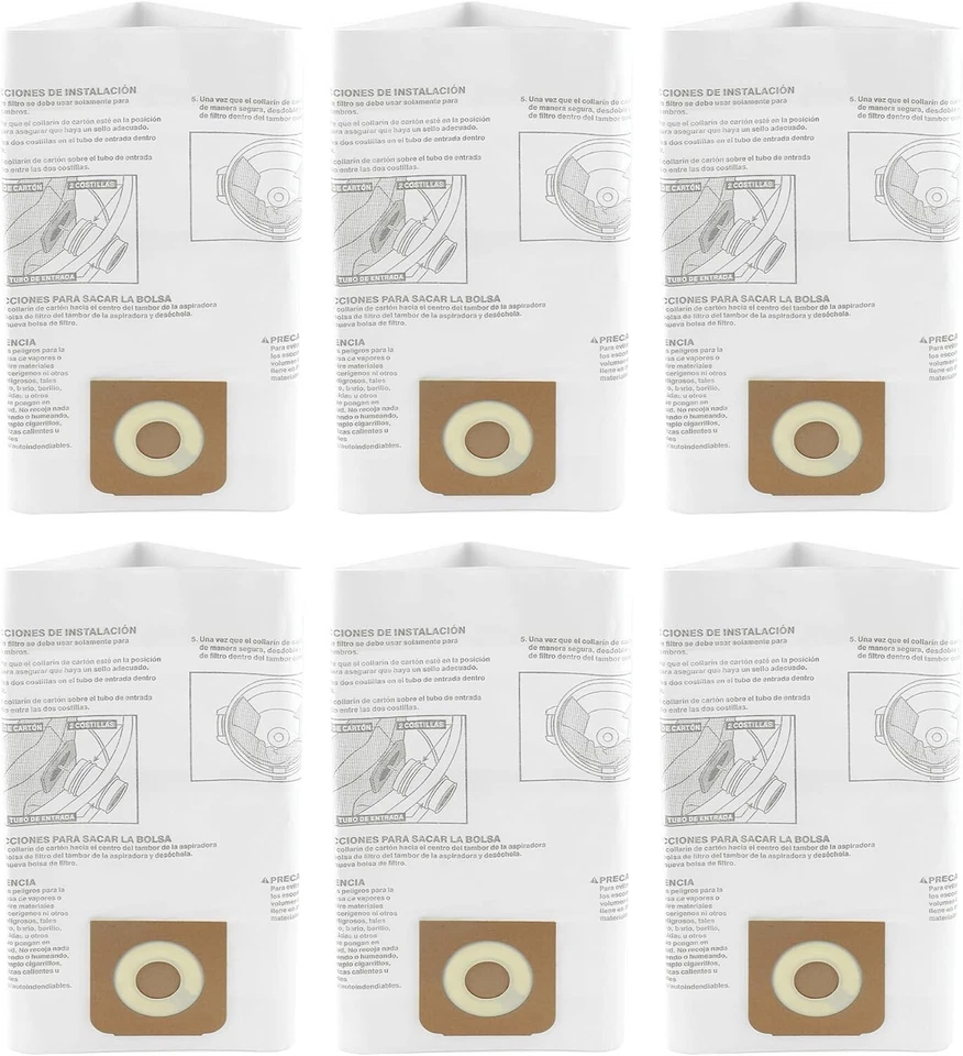 Bolsas de recolección de vacío húmedo/seco de 16-20 galones reemplazan para Craftsman ShopVec 6 paquetes Foto 1 de 4