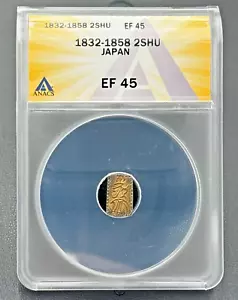 1832-58 Japan Gold & SILVER 2 SHU ANACS EF 45, Beautiful Rainbow Toning - Picture 1 of 5