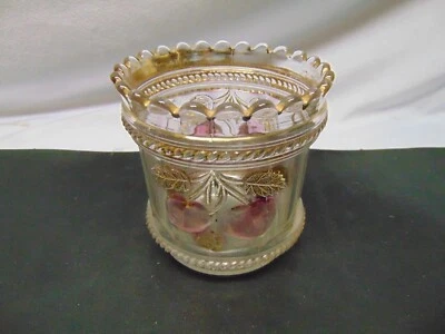 Tarro de cristal carnaval vintage diseño patrón fruta uva 4" x 4" EE. UU. Foto 1 de 4